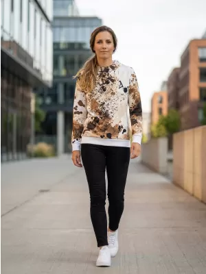 Funktionaler Sweatshirt -Prämie von Frauen ALTISPORT VOJ/ALW055MI01 WEIß -BROWN