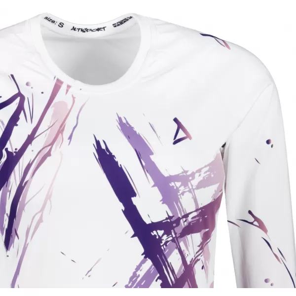  Frauen funktionales t -Shirt mit langen Ärmeln Premium ALTISPORT VOJ/ALW074TR03 WEIß/LILA 