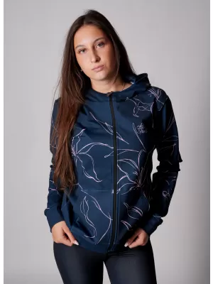 Funktionales Sweatshirt von Frauen auf Reißverschlussprämie ALTISPORT VOJ/ALW100MI02 DUNKELBLAU/ROSA