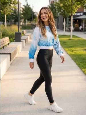 Funktionelle Sweatshirt -Premium von Frauen von Frauen ALTISPORT VOJ/ALW083MI08 WEIß -BLAU