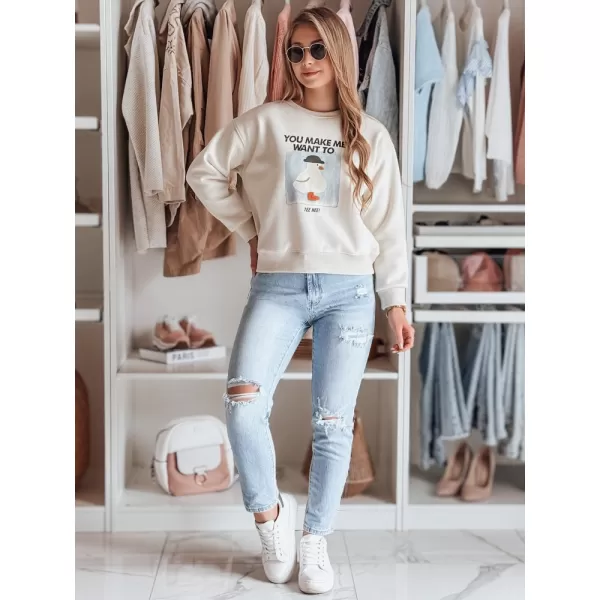  Damen Sweatshirt DSTREET GOOSHY BY1427 WEIß 