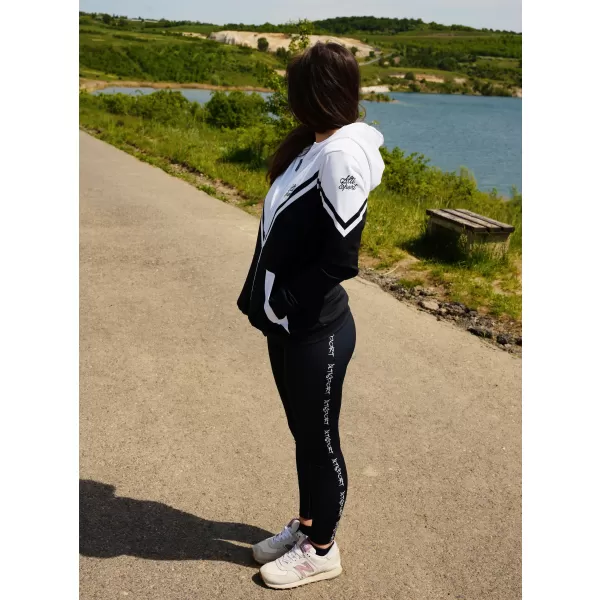  Funktionales Sweatshirt von Frauen auf Reißverschlussprämie ALTISPORT VOJ/ALW101MI02 SCHWARZ UND WEIß 