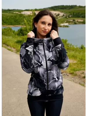 Funktionales Sweatshirt von Frauen auf Reißverschlussprämie ALTISPORT VOJ/ALW102MI02 SCHWARZ UND WEIß