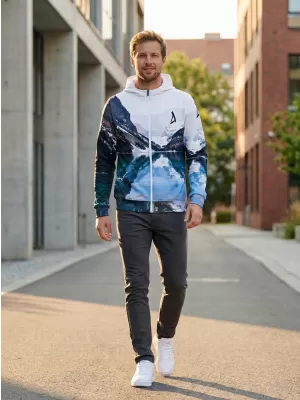 Funktionales Sweatshirt von Männern auf Reißverschlussprämie ALTISPORT VOJ/ALM030MI02 BERG/GRÜN