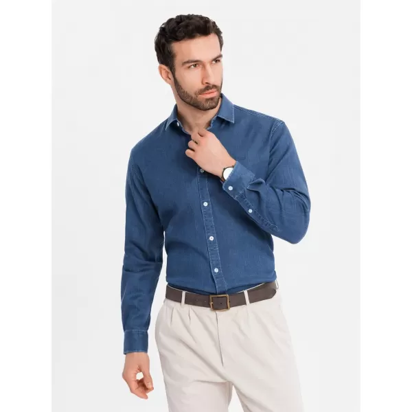  Hemd OMBRE OM-SHDS-0180 DUNKELBLAU 
