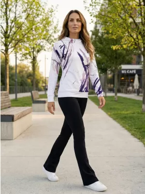 Funktionaler Sweatshirt -Prämie von Frauen ALTISPORT VOJ/ALW074MI01 WEIßVIOLETT