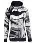 Funktionales Sweatshirt von Frauen auf Reißverschlussprämie ALTISPORT VOJ/ALW099MI02 SCHWARZ UND WEIß