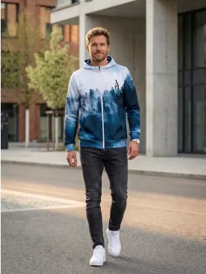 Funktionales Sweatshirt von Männern auf Reißverschlussprämie ALTISPORT VOJ/ALM030MI02 WALD/BLAU