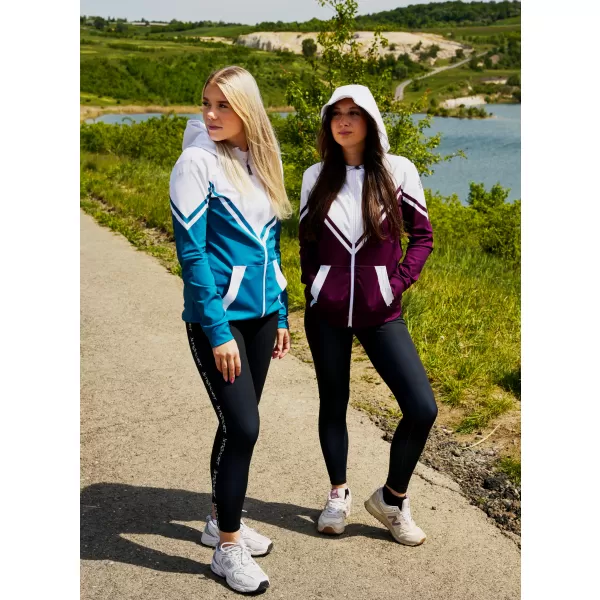  Funktionales Sweatshirt von Frauen auf Reißverschlussprämie ALTISPORT VOJ/ALW101MI02 BURGUND/WEIß 