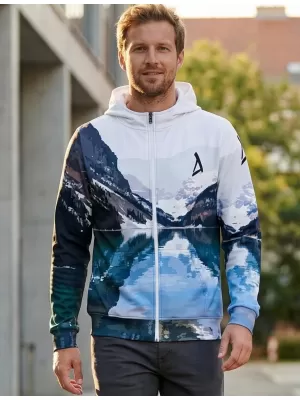 Funktionales Sweatshirt von Männern auf Reißverschlussprämie ALTISPORT VOJ/ALM030MI02 BERG/GRÜN