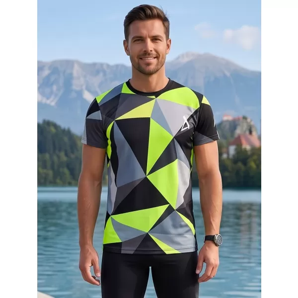  Männer funktionaler T -Shirt Premium Plus ALTISPORT VOJ/ALM007TR02 SCHWARZ/FLUO GELB 