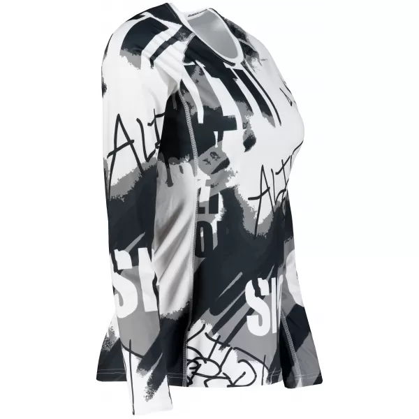  Frauen funktionales t -Shirt mit langen Ärmeln Premium ALTISPORT VOJ/ALW076TR03 WEIß -UND -SCHWARZ 