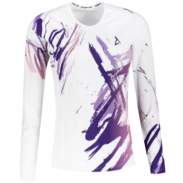  Frauen funktionales t -Shirt mit langen Ärmeln Premium ALTISPORT VOJ/ALW074TR03 WEIß/LILA 