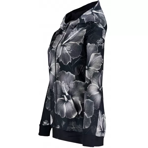  Funktionales Sweatshirt von Frauen auf Reißverschlussprämie ALTISPORT VOJ/ALW102MI02 SCHWARZ UND WEIß 