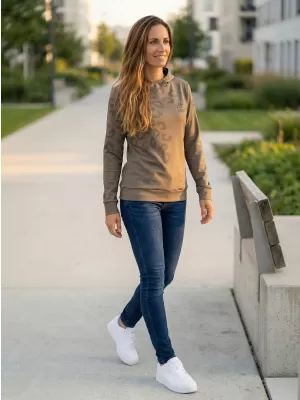 Funktionaler Sweatshirt -Prämie von Frauen ALTISPORT VOJ/ALW047MI01 HELLBRAUN