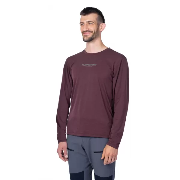  Herren t -Shirt mit einem langen Ärmel HANNAH BINE L/S ROTE MAHAGONI 