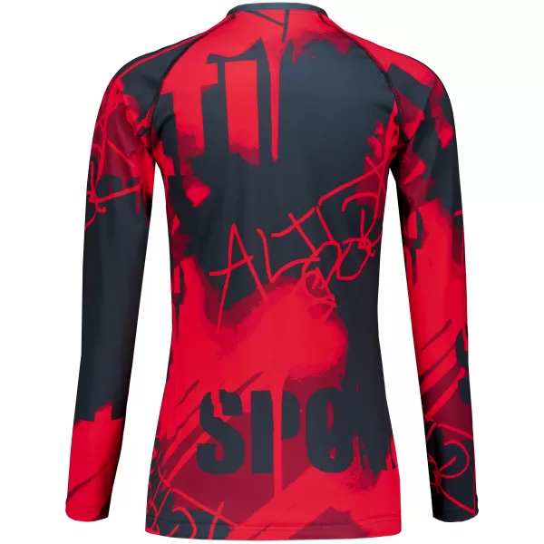  Frauen funktionales t -Shirt mit langen Ärmeln Premium ALTISPORT VOJ/ALW076TR03 ROT -SCHWARZ 
