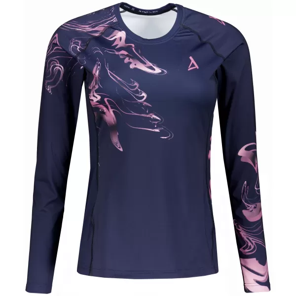  Frauen funktionales t -Shirt mit langen Ärmeln Premium ALTISPORT VOJ/ALW064TR03 BLAU -PINK 