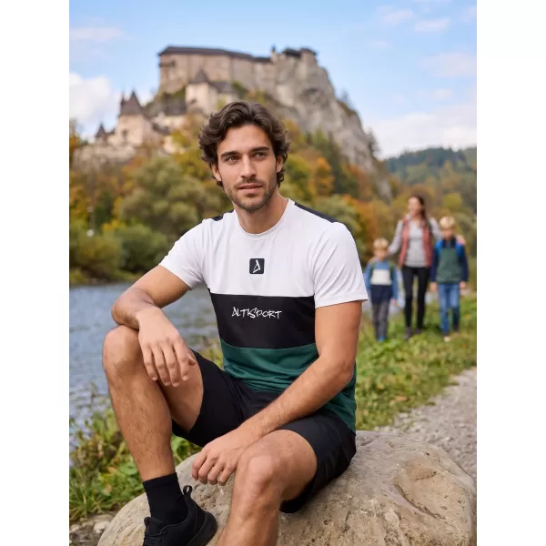  Männer funktionaler T -Shirt Premium Plus ALTISPORT VOJ/ALM051TR02 WEIß -GREEN 