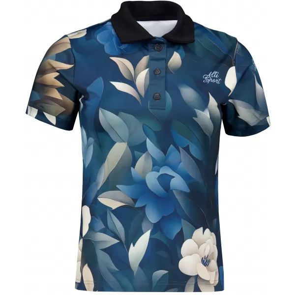  Frauenfunktional T -Shirt mit Premiumkragen ALTISPORT VOJ/ALW097TR05 BLAUE BLUMEN 