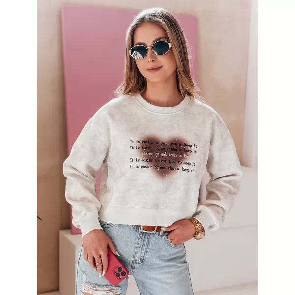  Damen Sweatshirt DSTREET DESSER BY1466 HELLGRAU 