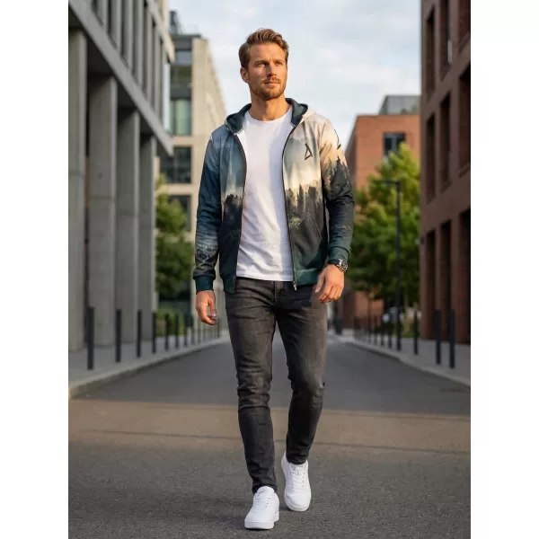  Funktionales Sweatshirt von Männern auf Reißverschlussprämie ALTISPORT VOJ/ALM030MI02 WALD/GRÜN 