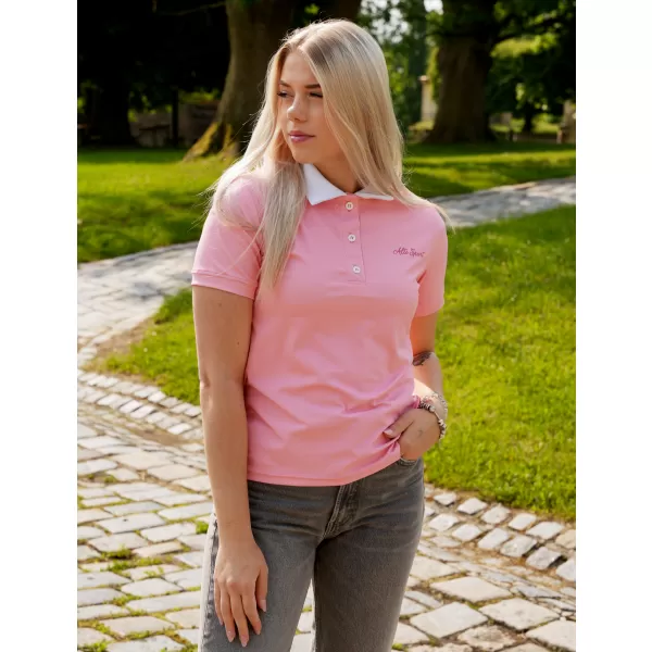  Frauenfunktional T -Shirt mit Premiumkragen ALTISPORT VOJ/ALW075TR05 PFIRSICH 
