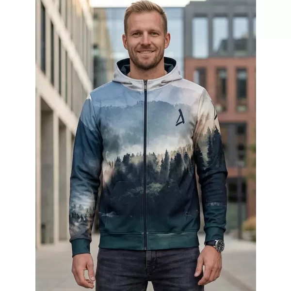  Funktionales Sweatshirt von Männern auf Reißverschlussprämie ALTISPORT VOJ/ALM030MI02 WALD/GRÜN 