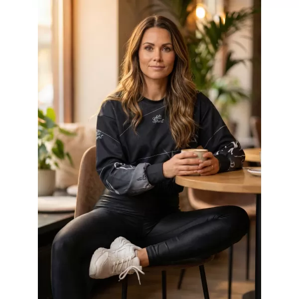  Funktionelle Sweatshirt -Premium von Frauen von Frauen ALTISPORT VOJ/ALW083MI08 SCHWARZ UND WEIß 