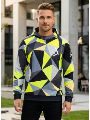 Funktionaler Sweatshirt -Premium von Männern ALTISPORT VOJ/ALM007MI01 SCHWARZ/FLUO GELB