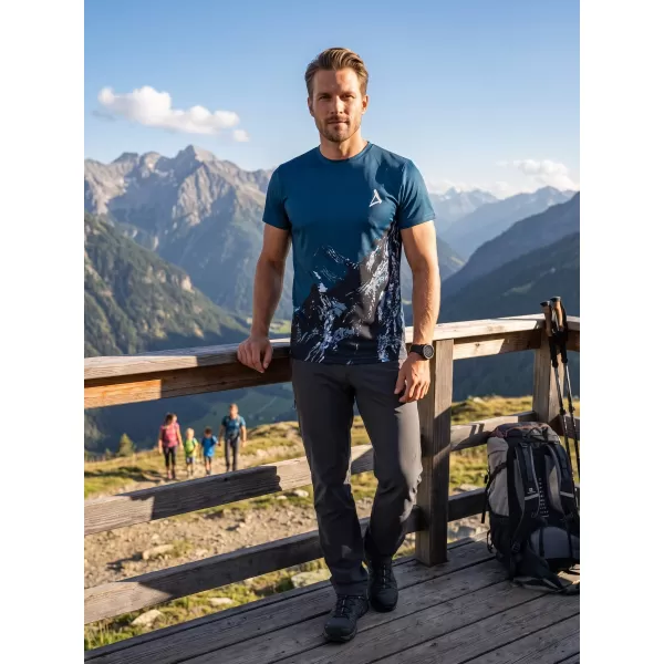  Männer funktionaler T -Shirt Premium Plus ALTISPORT VOJ/ALM059TR02 MARINE 