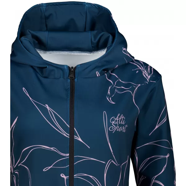  Funktionales Sweatshirt von Frauen auf Reißverschlussprämie ALTISPORT VOJ/ALW100MI02 DUNKELBLAU/ROSA 