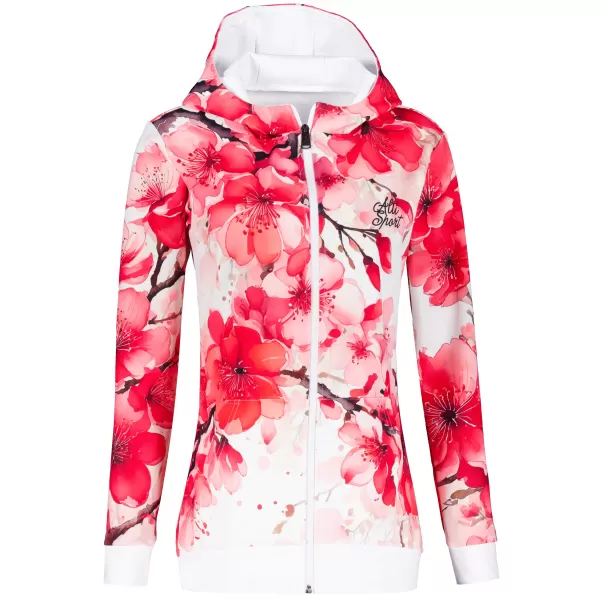  Funktionales Sweatshirt von Frauen auf Reißverschlussprämie ALTISPORT VOJ/ALW102MI02 ROSA/WEIß 