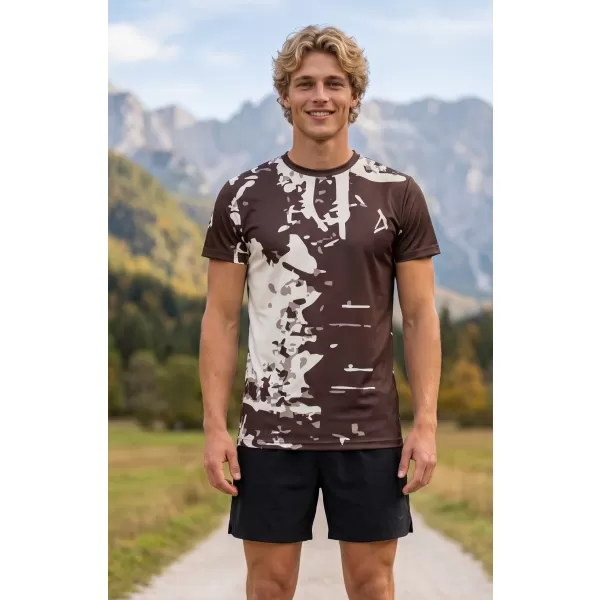  Männer funktionaler T -Shirt Premium Plus ALTISPORT VOJ/ALM057TR02 BRAUN 