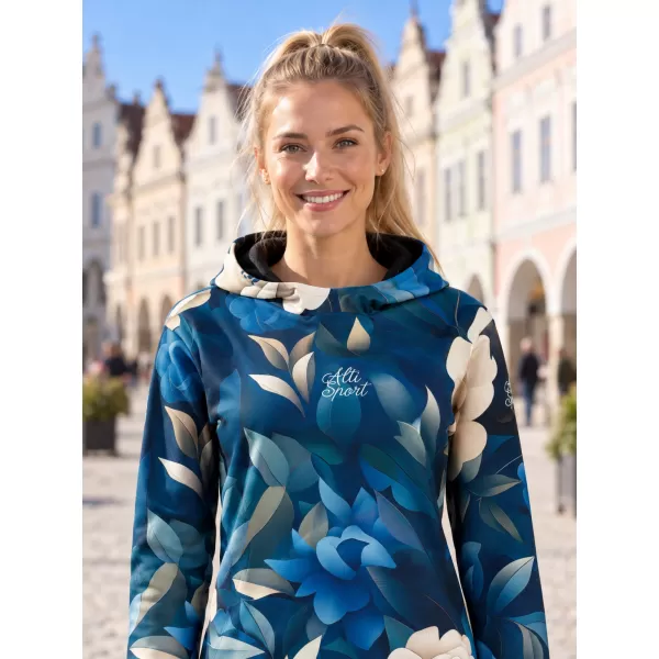  Funktionaler Sweatshirt -Prämie von Frauen ALTISPORT VOJ/ALW097MI01 BLAUE BLUMEN 