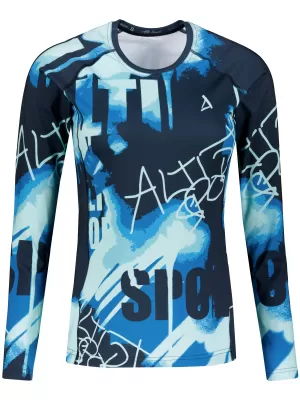 Frauen funktionales t -Shirt mit langen Ärmeln Premium ALTISPORT VOJ/ALW076TR03 BLAU -BLACK