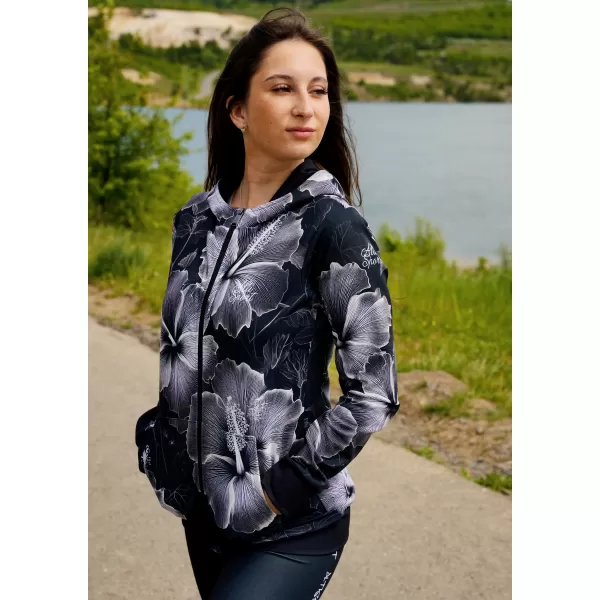  Funktionales Sweatshirt von Frauen auf Reißverschlussprämie ALTISPORT VOJ/ALW102MI02 SCHWARZ UND WEIß 