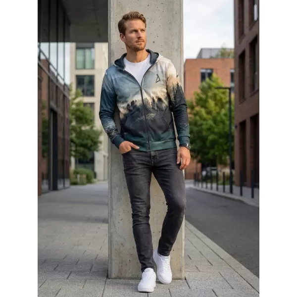  Funktionales Sweatshirt von Männern auf Reißverschlussprämie ALTISPORT VOJ/ALM030MI02 WALD/GRÜN 