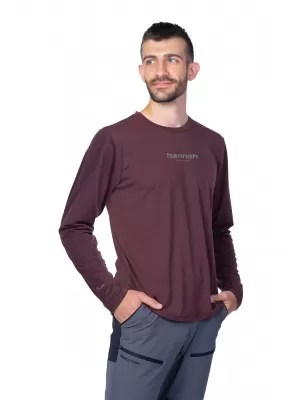 Herren t -Shirt mit einem langen Ärmel HANNAH BINE L/S ROTE MAHAGONI