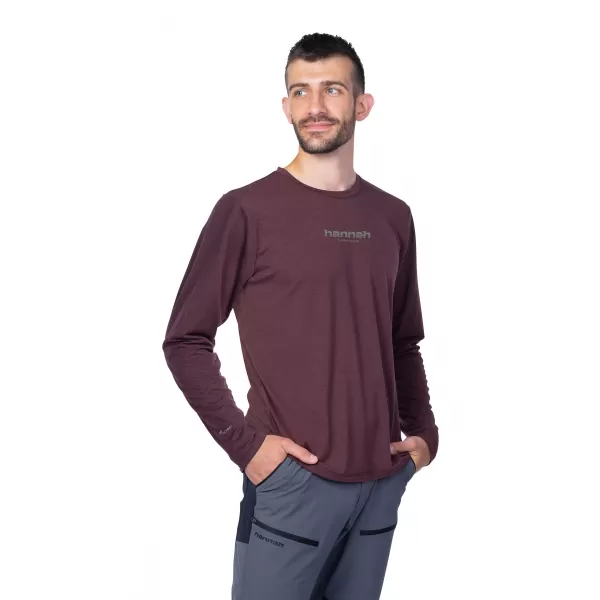  Herren t -Shirt mit einem langen Ärmel HANNAH BINE L/S ROTE MAHAGONI 