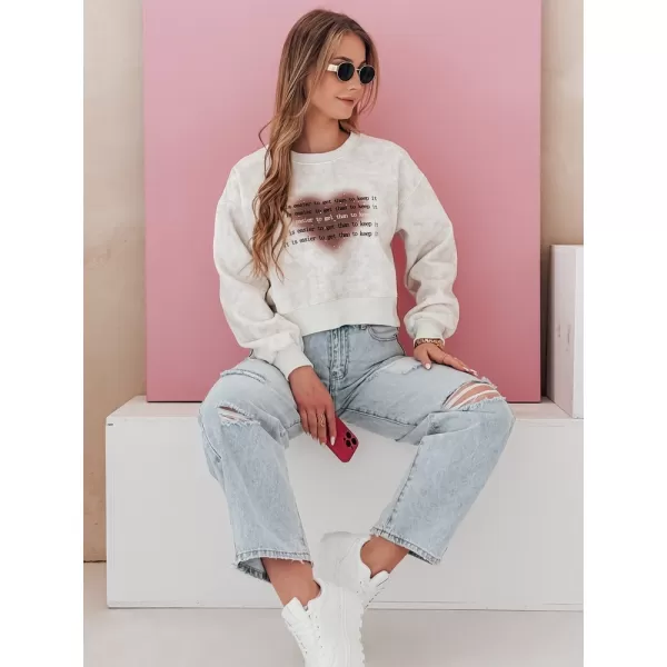  Damen Sweatshirt DSTREET DESSER BY1466 HELLGRAU 