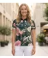 Frauenfunktional T -Shirt mit Premiumkragen ALTISPORT VOJ/ALW097TR05 ROSA BLUMEN