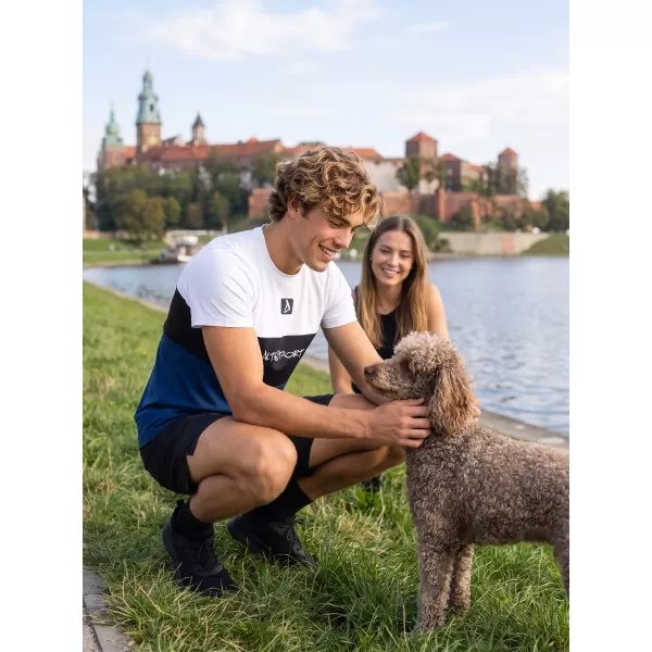  Männer funktionaler T -Shirt Premium Plus ALTISPORT VOJ/ALM051TR02 WEIß -BLAU 