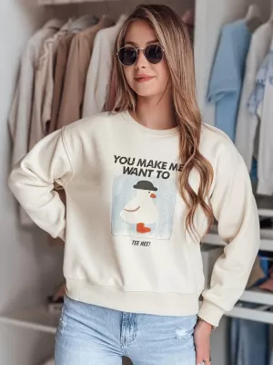 Damen Sweatshirt DSTREET GOOSHY BY1427 WEIß
