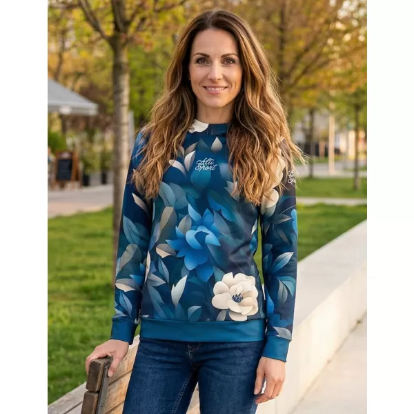  Funktionaler Sweatshirt -Prämie von Frauen ALTISPORT VOJ/ALW097MI01 BLAUE BLUMEN 