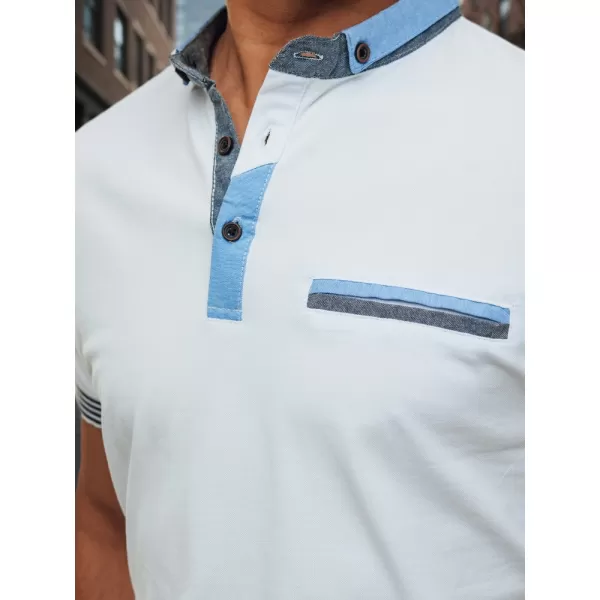  Herren t -Shirt mit einem Kragen DSTREET PX0622 WEIß 