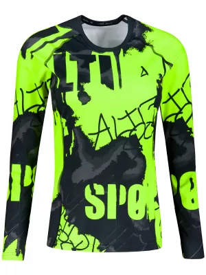 Frauen funktionales t -Shirt mit langen Ärmeln Premium ALTISPORT VOJ/ALW076TR03 SCHWARZ/FLUO GELB