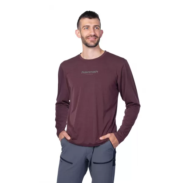  Herren t -Shirt mit einem langen Ärmel HANNAH BINE L/S ROTE MAHAGONI 