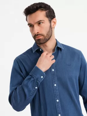 Hemd OMBRE OM-SHDS-0180 DUNKELBLAU