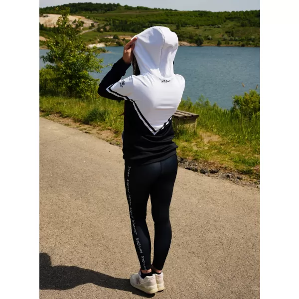  Funktionales Sweatshirt von Frauen auf Reißverschlussprämie ALTISPORT VOJ/ALW101MI02 SCHWARZ UND WEIß 